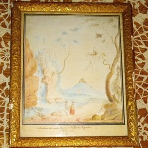 Antique Florentine Watercolor Picture Circa 1802